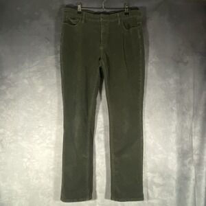 2016 Denim By Parasuco Mid-Rise Straight Size 14 Green Corduroy Pants